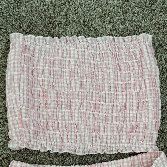 Altar’d State Pink Gingham Tube Top and Shorts Set - Picture 5 of 11